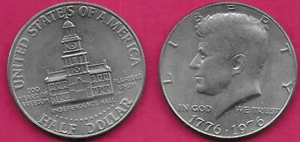 USA 50 CENTS (1/2 DOLLAR) 1776-1976 XF 1 YEAR TYPE,BICENTENARY OF THE UNITED STA - Picture 1 of 1