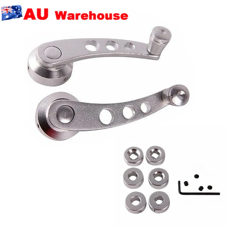 Manivela de ventana de aluminio plateado universal enrollador puerta de coche 3,94"" X 0,79"" Foto 1 de 4