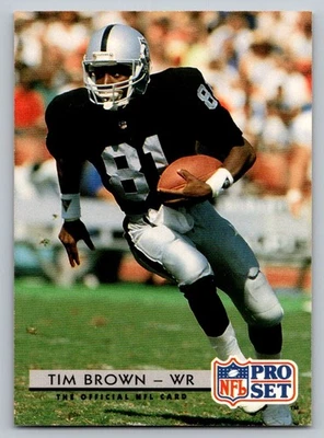 1992 Pro Set #210 Tim Brown Los Angeles Raiders - Image 1 of 2