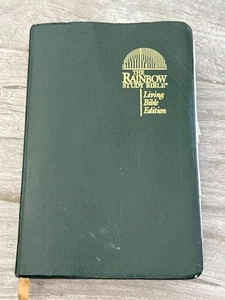 ✝️ The Rainbow Study Bible Living Bible Edition Green Faux Leather Bold Letter - Imagen 1 de 11