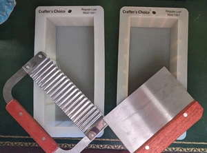 Crafters Choice Silicone 2) SOAP MOLDS & Straight Wavy Cutters Regular Loaf 1501 - Picture 1 of 12