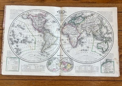 Antique Original 1839 David Burgess Maps of the US and World Lot of 13 Maps - Image 1 of 4
