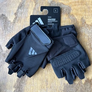 Adidas Essential fingerlose Trainingshandschuhe schwarz groß verstellbar - Bild 1 von 6