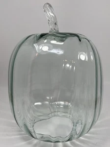 Cloche de calabaza de vidrio verde transparente 11 pulgadas de alto usado - Imagen 1 de 8
