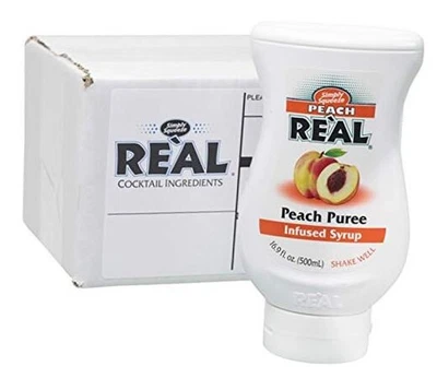 Melocotón Reàl, jarabe infundido de puré de melocotón, botella exprimible 16,9 FL OZ (paquete de 1)  Foto 1 de 4