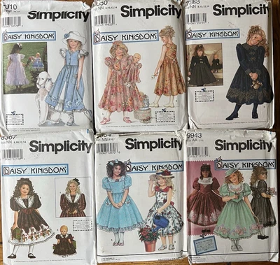 Lot DAISY KINGDOM Girls +Doll DRESS sewing patterns 8-10-12-14 UNCUT - Image 1 of 4