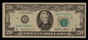 FR 2075-D* $20 1985 Federal Reserve Note US - Star Note - XF/AU - SKU-CA1892 - Picture 1 of 2