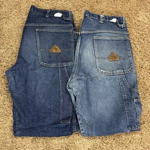 2 Stück Bulwark FR Jeans Etikett 36x34 passt 36x33 blau Denim schwer entflammbar Zimmermann - Bild 1 von 24