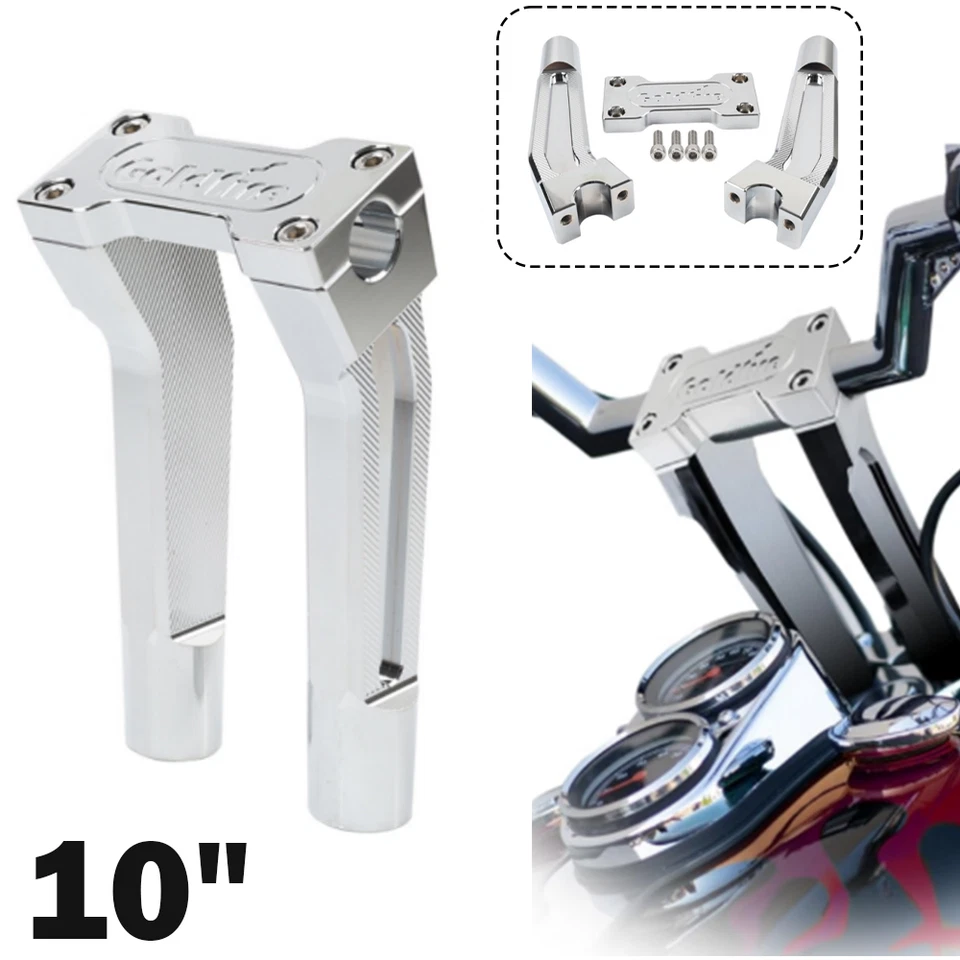 Abrazadera elevadora de manillar Pullback de 10" para Harley 1"" manillar touring cromada Foto 1 de 4