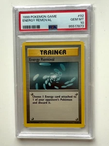 1999 Base Set Energy Removal Psa 10 - Rare Vintage - Picture 1 of 2