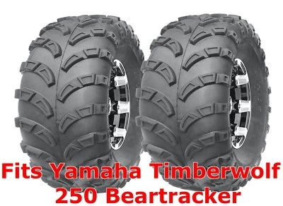 (2) 22x10-10 Yamaha Timberwolf 250 Beartracker Sport ATV Rear Tires Set Mud 6PR - Image 1 of 4
