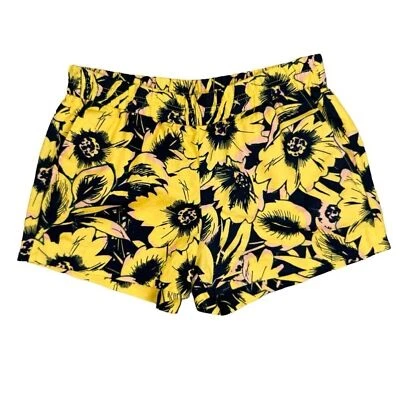 Pantalones Cortos J.Crew Mujer Lino Algodón Floral Talla 4 Amarillo Bolsillos Tirar Playados Foto 1 de 4
