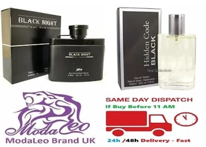 2 Pack Men's Perfume Gents Fragrance Black Night ,Hidden Code Black EDT 100ml - Picture 1 of 4