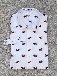 Camicia Bar III slim fit elasticizzata taglia L 16-16,5 34-35 bianca Scottish Terrier (6) - Foto 1 di 4