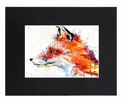 Pintura al óleo de zorro estilo acuarela 8x10 enmarañado arte impresión póster decoración imagen  Foto 1 de 4