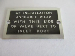 Sundstrand R600-100 Instruction Plate Aluminum - Foto 1 di 2