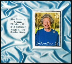 Gibraltar Block 2001 75th Anniversary Birth Queen Elizabeth II MNH aXF Z3675 - Picture 1 of 8