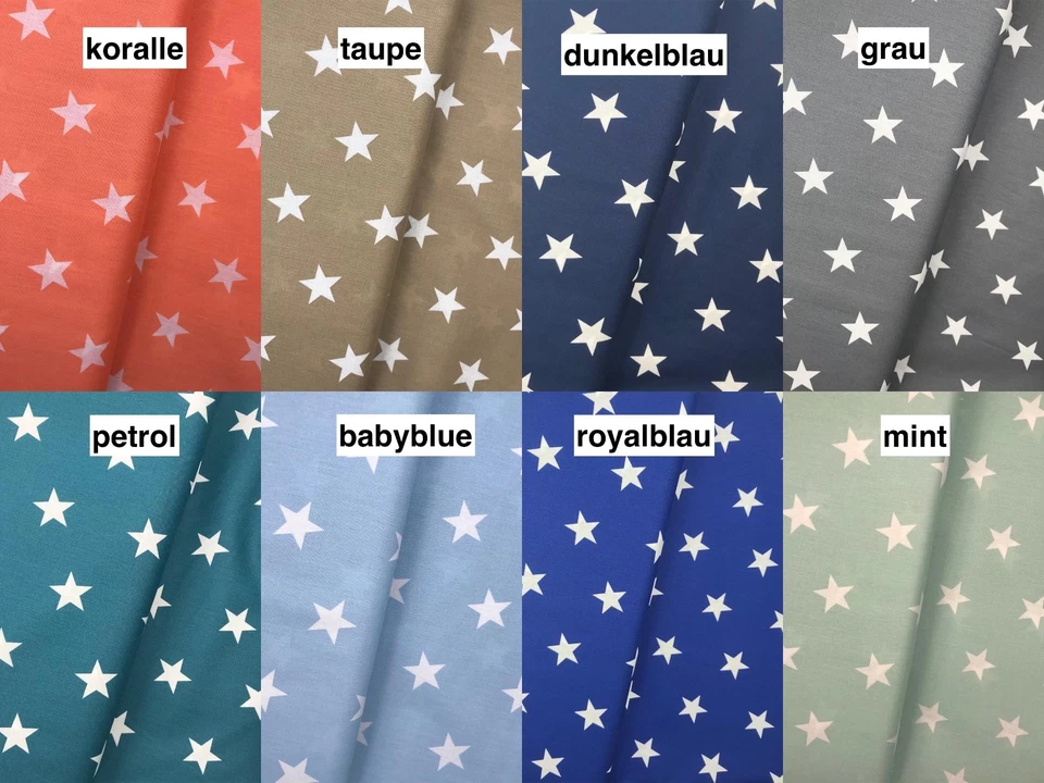 Baumwollstoff Dekostoff Sterne 3cm, Breite 150cm 8 Farben - Bild 1 von 1