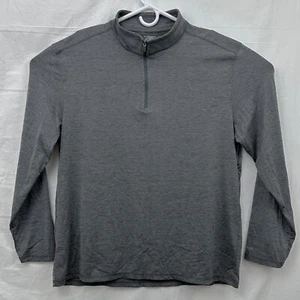 G.H. Bass & Co 1/4 Zip Long Sleeve Workout Pullover Unisex XL Gray - Picture 1 of 6