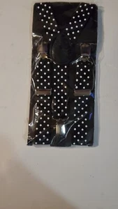Hosenträger Erwachsene/Kinder schwarz weiß Punkte - Bild 1 von 4