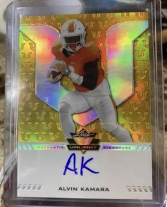2017 Leaf Valiant GOLD, (6 TDS ONE GAME) Alvin Kamara Auto #5/10 ROOKIE RC SP - Bild 1 von 3