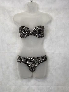 Pistol Panties Chloe Geometric Bandeau Bikini UK 12 Chocolate Brown TD017 OO 03 - Picture 1 of 3