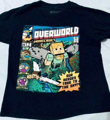 CAMISA DE CÓMIC RARA JINX X MINECRAFT OVERWORLD NIÑOS JÓVENES M VIDEOJUEGO CONSTRUIR LEGO Foto 1 de 4