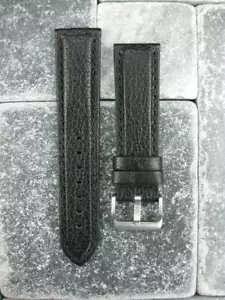 Correa de reloj negra de cuero de búfalo genuino de 22 mm para IWC Big Pilot portugués - Imagen 1 de 4