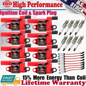 8Pack Ignition Coil and Spark Plug+ Wire For GMC Chevy Silverado 1500 Tahoe 5.3L - Picture 1 of 12