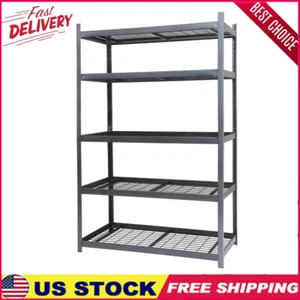 5-Shelf Boltless Rack Wire Decking Texture Gray 800Lbs Per Shelf Plastic Feet - Picture 1 of 9