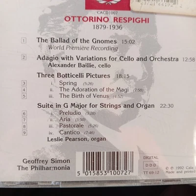 RESPIGHI  Gnomes /Suite in G /Botticelli CD Carefully Restored LIKE NEW/NEWCDCAS - Image 1 of 2