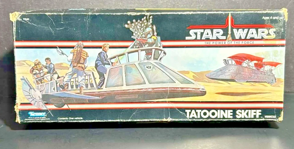Vintage Kenner Star Wars 1984 POTF Tatooine Skiff veículo completo com caixa - Imagem 1 de 4
