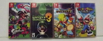Nintendo Switch Games - Lot of 4 - Luigi - Dragon Quest - Splatoon 2 - Mario Rab - Image 1 of 4