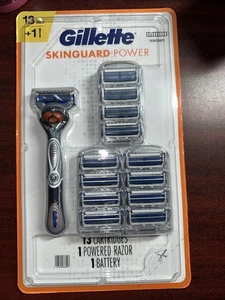 Poignée de rasoir homme Gillette SkinGuard Power + 13 recharges de lames NEUF SCELLÉ - Photo 1/2