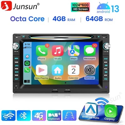 4+64G Android 14 DVD Autoradio Für VW Polo 9N Golf 4 Passat B5 T5 Carplay GPS BT - Bild 1 von 4