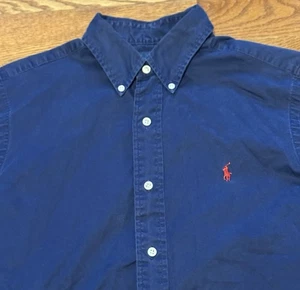 Camicia uomo Ralph Lauren blu manica corta con bottoni - Taglia M elegante casual - Foto 1 di 5