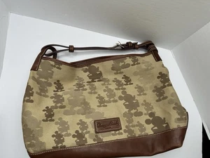 Dooney & Bourke Mickey Disney RAR Schultertasche Handtasche Braun Ton Silhouette - Bild 1 von 19