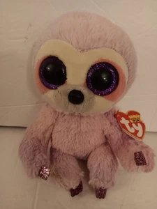 TY Beanie Boos Dreamy Pink Sloth Excellent Plush With All Tags Heart Damaged - Picture 1 of 6