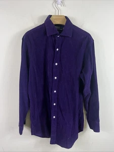Polo Ralph Lauren Regent Shirt Mens Medium Purple Corduroy Long Sleeve Button Up - Picture 1 of 7