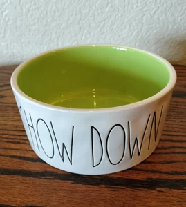 Rae Dunn Artisan Collection By Magenta Heavy Ceramic Dog Bowl / Chow Down - Picture 1 of 9