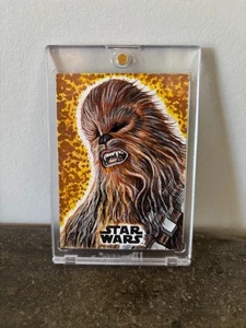 2017 Topps Star Wars Journey to The Last Jedi Sketch Artists Chewbacca #1/1 - Picture 1 of 2