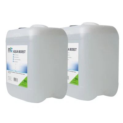 Medicalcorner24 Aqua Bidest Laborwasser bidestilliertes Reinst-Wasser 2x 10 L