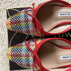 Manolo Blahnik Pantoletten Multicolor Ribbon Mules Gr. 36 gebraucht TOP+ aus Japan - Bild 1 von 12
