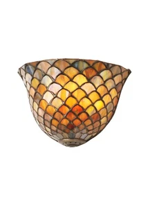 Meyda Tiffany 99197 Fishscale 8"W 1 Light Wall Washer - Brass - Picture 1 of 1