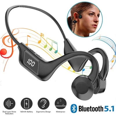 MARKENLOS Bluetooth 5.1 Kopfhörer Knochenschall Nackenbügel Sport Headset Bone Conduction