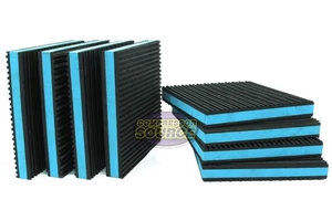 ﻿(8) Anti Vibration Pad 6x6 7/8" Isolation Dampener Blue Heavy Duty Audio HVAC - Picture 1 of 6