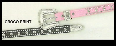 Cuero 1" - CINTURÓN NOCONA - Estrás/CRISTAL/Plata/Dorado Rosa/Rojo/Marrón/Hueso 82 Foto 1 de 2