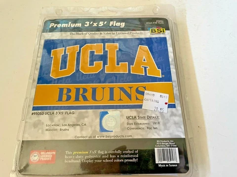 LICENSED UCLA BRUINS VINTAGE NEW OLD STOCK FLAG BSI 95053 FREE PRIORITY SHIPPING Cover