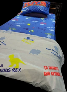 Toy Story Multicolored All Overprinted Twin Bedding Sheet Set For Kids-3 Pieces - Picture 1 of 6
