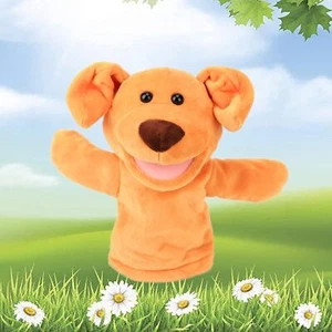 Puppy Hand Puppet Brown Soft Plush Toy with Movable Mouth for Kids, Storytelling - Picture 1 of 9